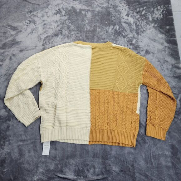 CUPSHE Womens Colorblock Round Neck Long Sleeve Sweater Large - Picture 3 of 8